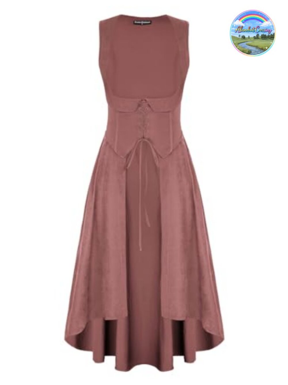 Renaissance Underbust High Low Dress Peasant Sleeveless Costume